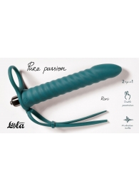 Зеленая вибронасадка для двойного проникновения Rori - 17 см. - Lola Games - купить с доставкой в Подольске