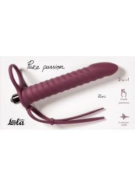 Бордовая вибронасадка для двойного проникновения Rori - 17 см. - Lola Games - купить с доставкой в Подольске