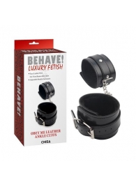 Черные оковы на ноги Obey Me Leather Ankle Cuffs - Chisa - купить с доставкой в Подольске