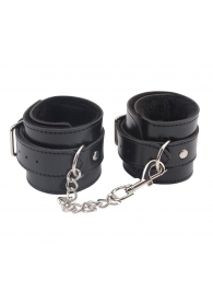 Черные оковы на ноги Obey Me Leather Ankle Cuffs - Chisa - купить с доставкой в Подольске
