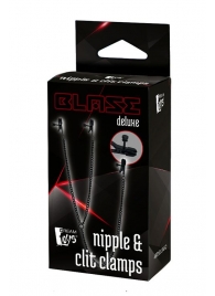 Черные зажимы на соски и клитор на цепочке DELUXE NIPPLE   CLIT CLAMPS - Dream Toys - купить с доставкой в Подольске