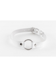 Белый чокер из натуральной кожи - БДСМ Арсенал - купить с доставкой в Подольске