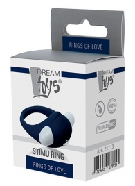 Гладкое синее эрекционное виброкольцо STIMU RING - Dream Toys - в Подольске купить с доставкой
