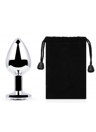 Серебристая анальная пробка с прозрачным стразом - 7,2 см. - Anal Jewelry Plug - купить с доставкой в Подольске