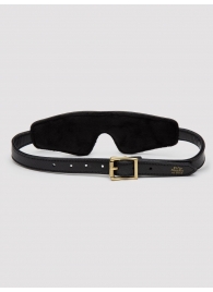 Черная плотная маска на глаза Bound to You Faux Leather Blindfold - Fifty Shades of Grey - купить с доставкой в Подольске
