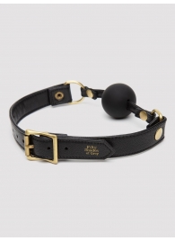 Черный кляп-шар Bound to You Faux Leather Ball Gag - Fifty Shades of Grey - купить с доставкой в Подольске