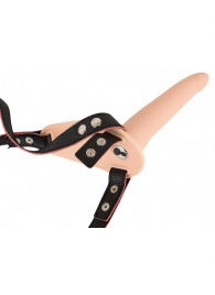 Телесный поясной страпон с вибрацией Vibrating Strap-On - 15,7 см. - Orion - купить с доставкой в Подольске