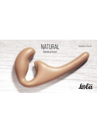 Бежевый безремневой страпон Seduction - 20,5 см. - Lola Games - купить с доставкой в Подольске