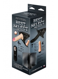 Черный женский пояс BEST SELECT с 3 насадками и вибрацией - LOVETOY (А-Полимер) - купить с доставкой в Подольске