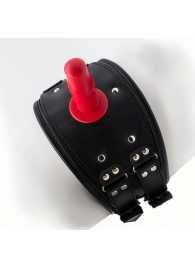 Черный пояс на бедро  Люкс  с телесной насадкой - LOVETOY (А-Полимер) - купить с доставкой в Подольске