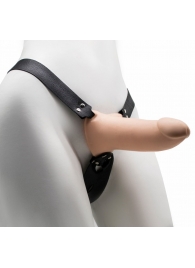 Пустотелый реалистичный фаллопротез на ремешках с заклепками - 17 см. - LOVETOY (А-Полимер) - купить с доставкой в Подольске