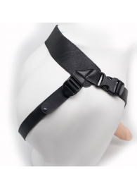 Пустотелый фаллопротез на ремешках с заклепками - 19,5 см. - LOVETOY (А-Полимер) - купить с доставкой в Подольске