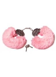 Розовые наручники с пушистым мехом и ключиками - Le Frivole - купить с доставкой в Подольске