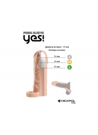 Телесная насадка-удлинитель со вставкой размера S - 15 см. - Sitabella - в Подольске купить с доставкой