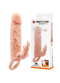 Телесная вибронасадка с клиторальным стимулятором Brave Man - 20,5 см. - Baile - в Подольске купить с доставкой