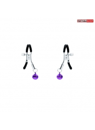 Оригинальные зажимы на соски с фиолетовыми шариками - Notabu - купить с доставкой в Подольске