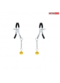 Оригинальные зажимы на соски с желтыми шариками - Notabu - купить с доставкой в Подольске