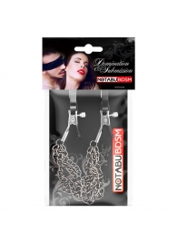 Оригинальные зажимы на соски с тройной короткой цепочкой - Notabu - купить с доставкой в Подольске