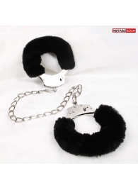 Металлические оковы с мягкой черной опушкой - Notabu - купить с доставкой в Подольске