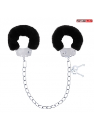 Металлические оковы с мягкой черной опушкой - Notabu - купить с доставкой в Подольске