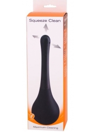Черный анальный душ SQUEEZE CLEAN с закругленным наконечником - Seven Creations - купить с доставкой в Подольске