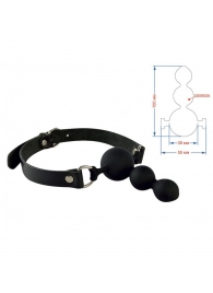 Черный кляп-пробка на регулируемых ремешках - Sitabella - купить с доставкой в Подольске