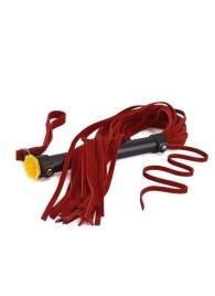 Красная многохвостая плеть с розой на рукояти - 60 см. - Sitabella - купить с доставкой в Подольске