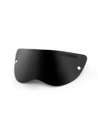 Черная плотная кожаная маска на глаза - БДСМ Арсенал - купить с доставкой в Подольске