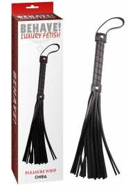 Черная многохвостая плеть Pleasure Whip - 46 см. - Chisa - купить с доставкой в Подольске