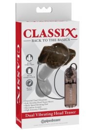 Дымчатый вибростимулятор головки пениса Dual Vibrating Head Teaser - Pipedream - в Подольске купить с доставкой