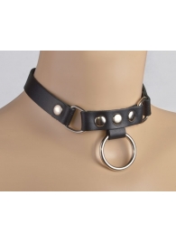Черный чокер с клепками и кольцом - Sitabella - купить с доставкой в Подольске