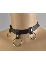 Черный чокер  Соло  с 3 кольцами - Sitabella - купить с доставкой в Подольске