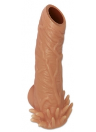 Телесная насадка с усиками и открытой головкой Nude Sleeve M - 12 см. - KOKOS - в Подольске купить с доставкой
