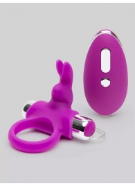 Лиловое виброкольцо с пультом ДУ Remote Control Cock Ring - Happy Rabbit - в Подольске купить с доставкой