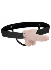 Телесный перезаряжаемый вибрострапон - 18 см. - Lux Fetish - купить с доставкой в Подольске