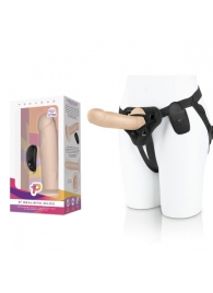 Телесный вибратор на трусиках с кольцом - 18 см. - Pegasus - купить с доставкой в Подольске