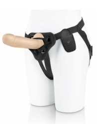 Телесный вибратор на трусиках с кольцом - 18 см. - Pegasus - купить с доставкой в Подольске