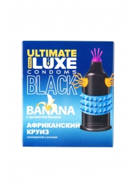 Черный стимулирующий презерватив  Африканский круиз  с ароматом банана - 1 шт. - Luxe - купить с доставкой в Подольске