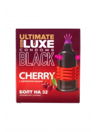 Черный стимулирующий презерватив  Болт на 32  с ароматом вишни - 1 шт. - Luxe - купить с доставкой в Подольске