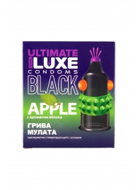 Черный стимулирующий презерватив  Грива мулата  с ароматом яблока - 1 шт. - Luxe - купить с доставкой в Подольске