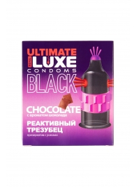 Черный стимулирующий презерватив  Реактивный трезубец  с ароматом шоколада - 1 шт. - Luxe - купить с доставкой в Подольске