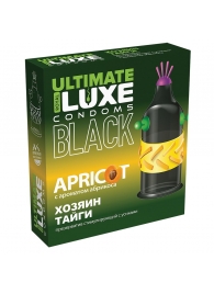 Черный стимулирующий презерватив  Хозяин тайги  с ароматом абрикоса - 1 шт. - Luxe - купить с доставкой в Подольске