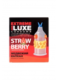 Стимулирующий презерватив  Медвежий капкан  с ароматом клубники - 1 шт. - Luxe - купить с доставкой в Подольске