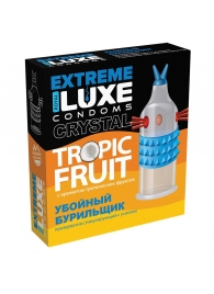 Стимулирующий презерватив  Убойный бурильщик  с ароматом тропических фруктов - 1 шт. - Luxe - купить с доставкой в Подольске