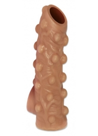 Телесная насадка с бугорками и открытой головкой Nude Sleeve S - 10 см. - KOKOS - в Подольске купить с доставкой