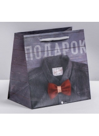 Ламинированный квадратный пакет «Мужской стиль» - 14 х 14 х 9 см. - Сима-Ленд - купить с доставкой в Подольске