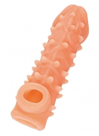 Телесная закрытая насадка с пупырышками Cock Sleeve Size L - 17,6 см. - KOKOS - в Подольске купить с доставкой