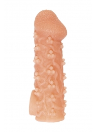 Телесная закрытая насадка с пучками шишечек Cock Sleeve Size S - 13,8 см. - KOKOS - в Подольске купить с доставкой