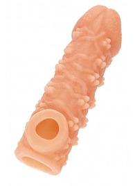 Телесная закрытая насадка с пучками шишечек Cock Sleeve Size L - 17,6 см. - KOKOS - в Подольске купить с доставкой