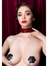 Красный ошейник из лакированного материала - ToyFa - купить с доставкой в Подольске